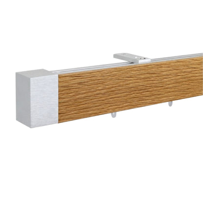 NOW  HD 40 X 25 mm Curtain Wood Facial Poles Kit Single layer Oak Brushed Natural
