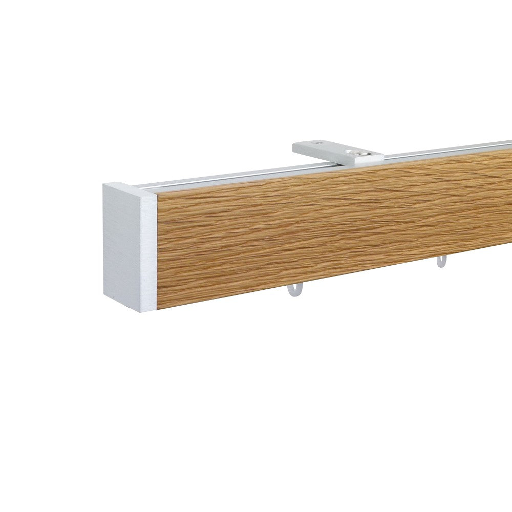 NOW  HD 40 X 25 mm Curtain Wood Facial Poles Kit Single layer Oak Brushed Natural