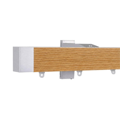 NOW  HD 40 X 25 mm Curtain Wood Facial Poles Kit Single layer Oak Brushed Natural