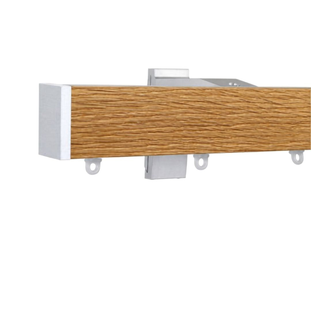 NOW  HD 40 X 25 mm Curtain Wood Facial Poles Kit Single layer Oak Brushed Natural