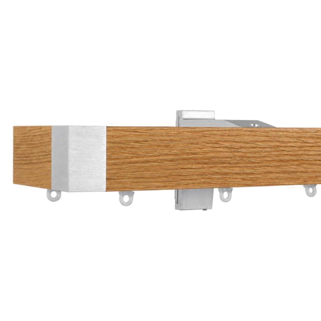 NOW  HD 40 X 25 mm Curtain Wood Facial Poles Kit Single layer Oak Brushed Natural