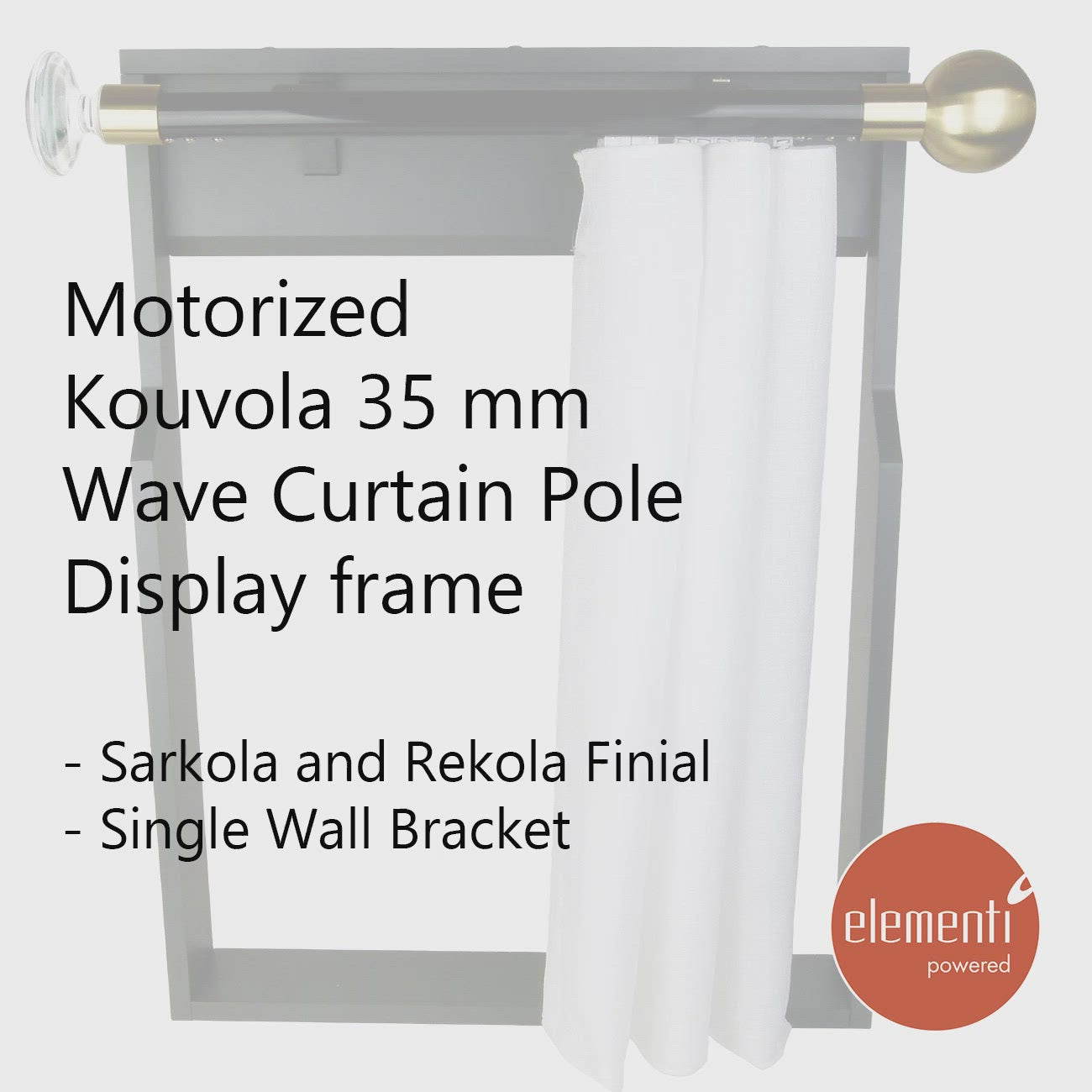 Load video: Kouvola MT35 motorized curtain pole Display board